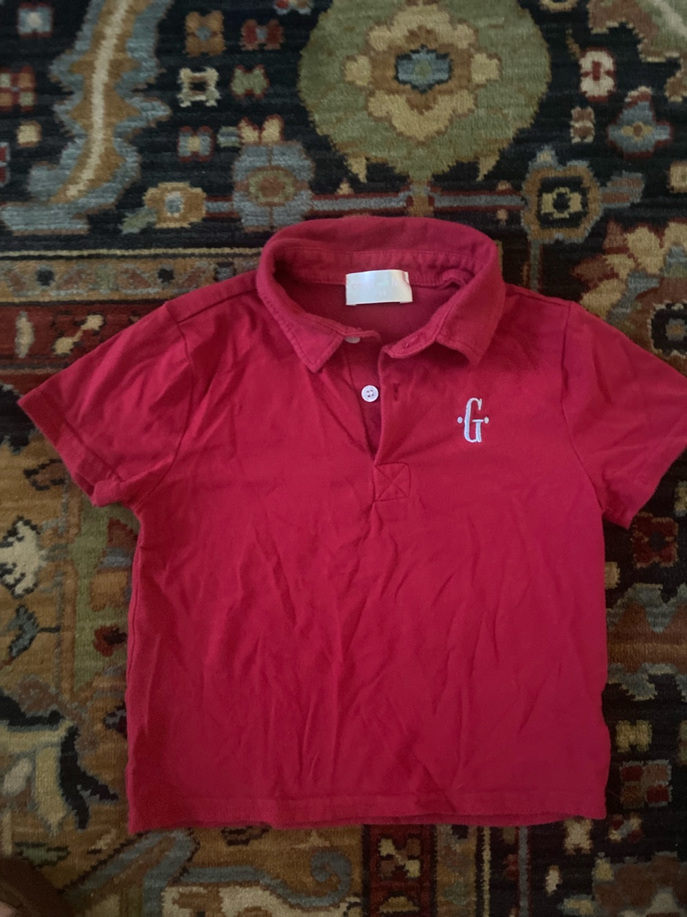 Cecil and Lou Red Polo Shirt with Small “G” Embroidered Logo
